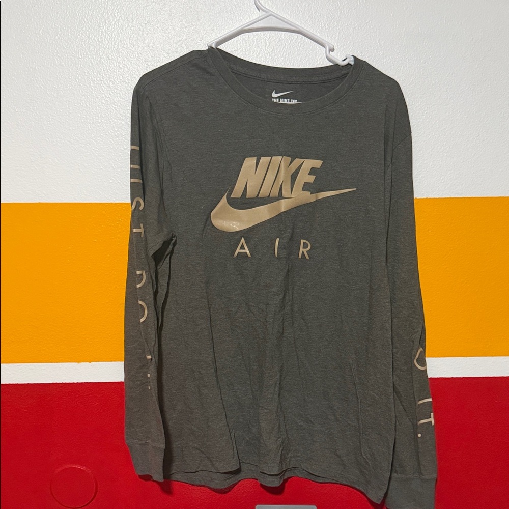 Nike Air Gray Long Sleeve with Gold Accents